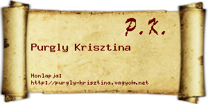 Purgly Krisztina névjegykártya