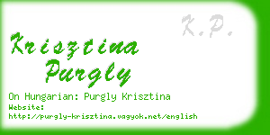 krisztina purgly business card